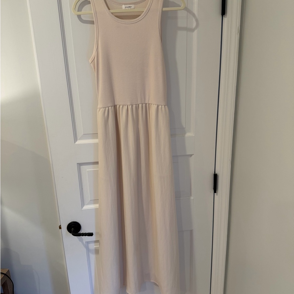 Z Supply Sleeveless Cream Midi Dress